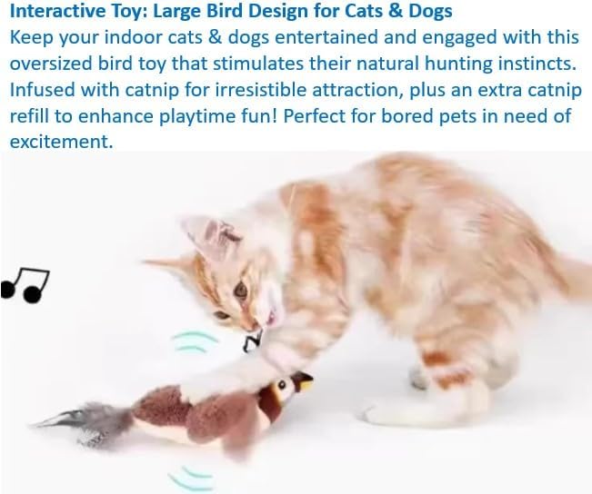 Flappy Flying Bird Cat Toy – Interactive Flapping & Chirping Bird Toy - Image 8