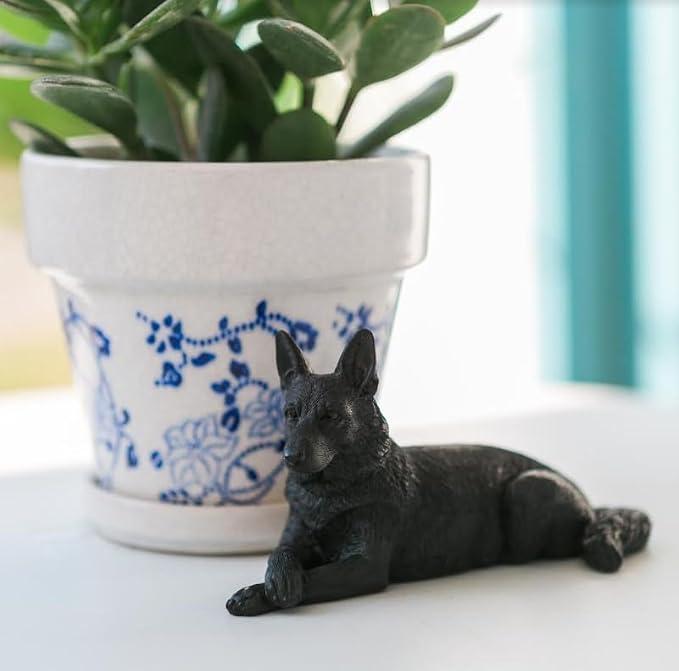 JFSM INC. 6" Black German Shepherd Dog Figurine – Hand-Painted Gift - Image 3