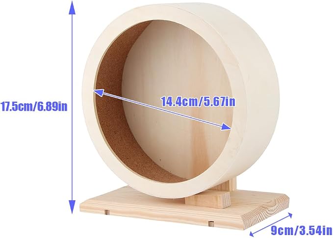 Wooden Hamster Exercise Wheel, Silent Silent Running Wheel Wooden Small Pets - Image 7