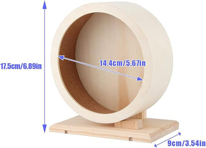 Wooden Hamster Exercise Wheel, Silent Silent Running Wheel Wooden Small Pets - Image 7