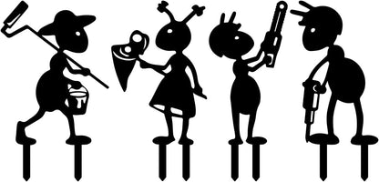 4 Piece Metal Ant Garden Decorative Stakes by ruelen