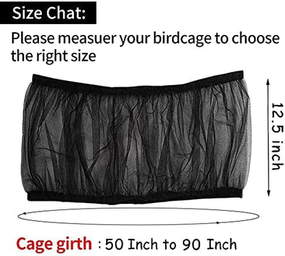 Universal Bird Cage Seed Catcher, Seed Catcher Guard Net Cover, Parrot Nylon - Image 2