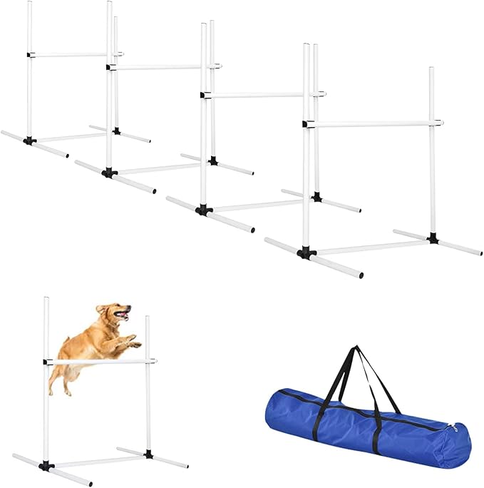 Dog Agility Jump Set with Adjustable Height Bars – Includes Carry Bag, Indoor & by Unknown
