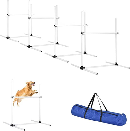Dog Agility Jump Set with Adjustable Height Bars – Includes Carry Bag, Indoor & by Unknown