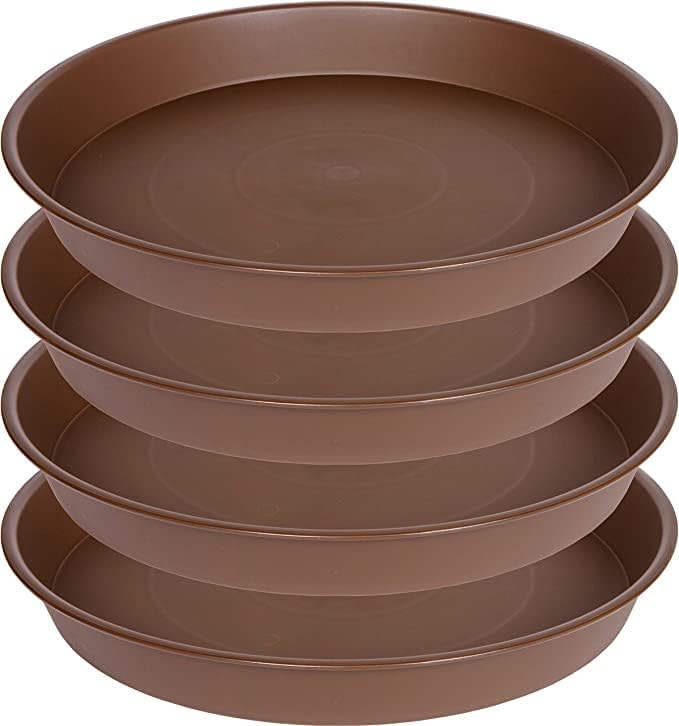 4 Pack of 16 inch Plant Saucer, Heavy Duty Round Plant Trays by Bleuhome