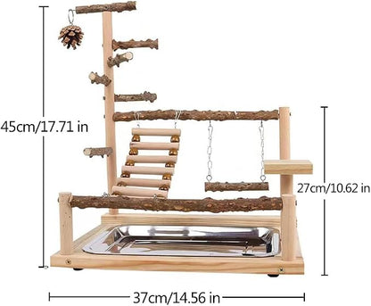 Bird Playground Parrot Playstand, Parrot Stand, Bird Wood Tall Standing Block - Image 2