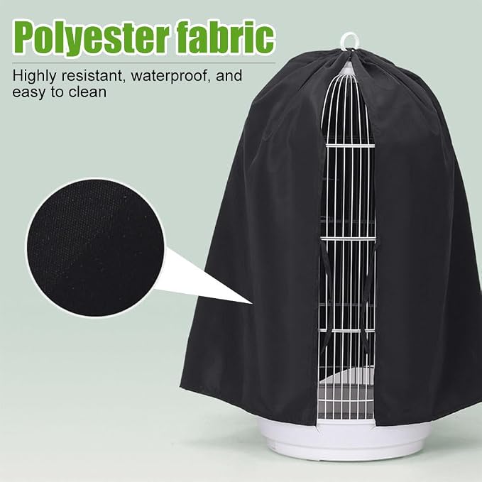 DONGKER Bird Parrot Cage Cover, Polyester Rain-Proof Blackout Birdcage Shade - Image 2