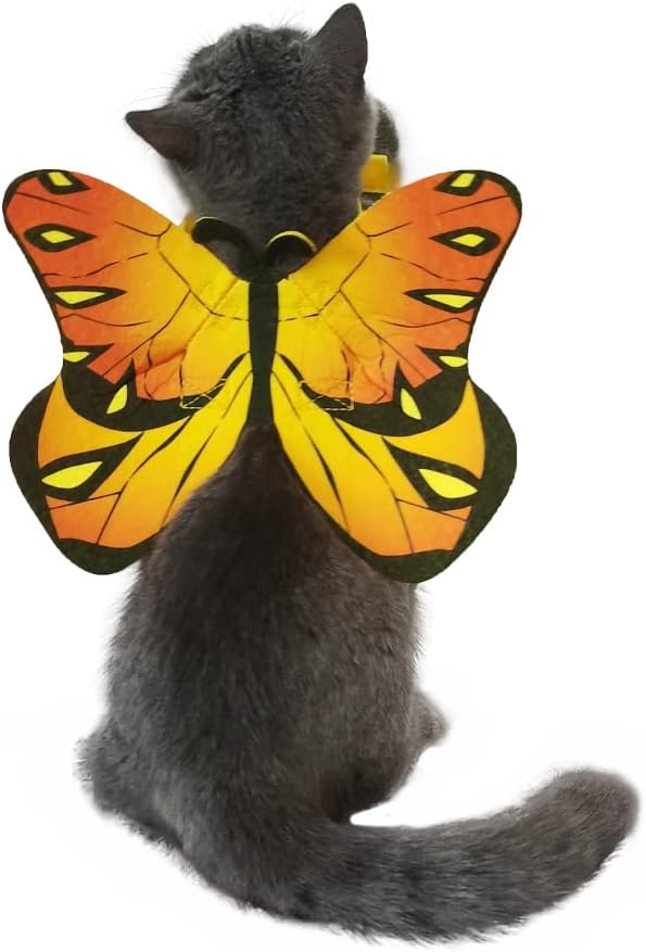 Pet Cat Bat Wings for Halloween Party Decoration, Puppy Collar Leads Cosplay by Puoyis