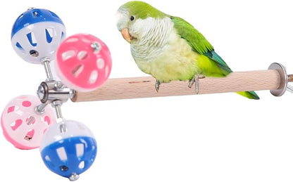 Bird Stand Perch Toy with Rotating Balls, Parakeet Stand Perch Toy by WEVONIGU