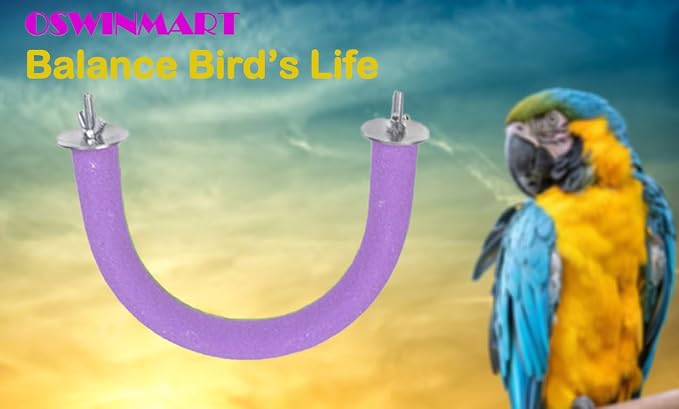 2Pcs 6.1Inch Purple U Shape Rough-surfaced Sands Stick Bird Perches Bird Cage - Image 6