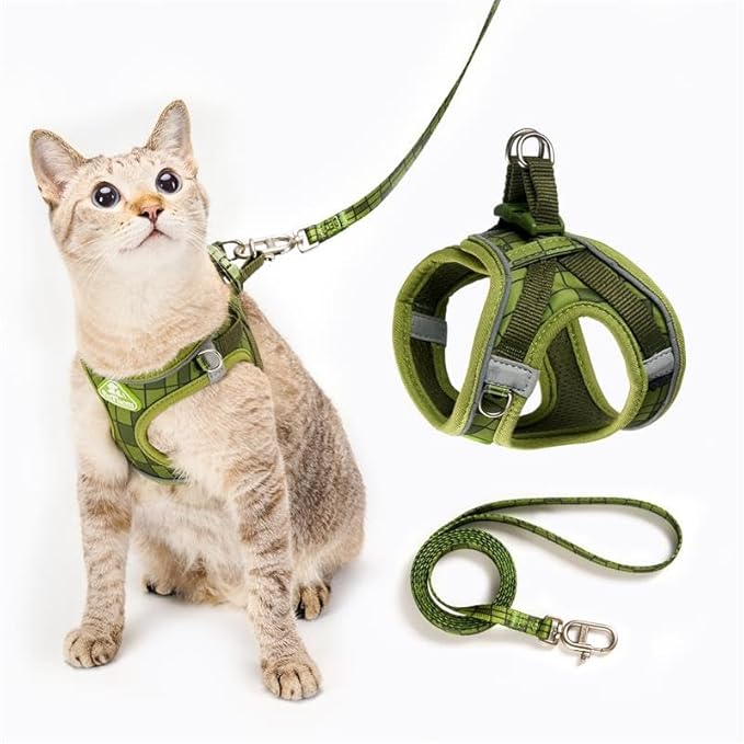 Cat Harness and Leash Set, Step-in Escape Proof Adjustable Vest Harness by PetThem