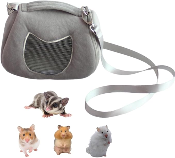 Small Pet Carrier Bag with Adjustable Shoulder Strap Hamster Travel Cage by Copfeu