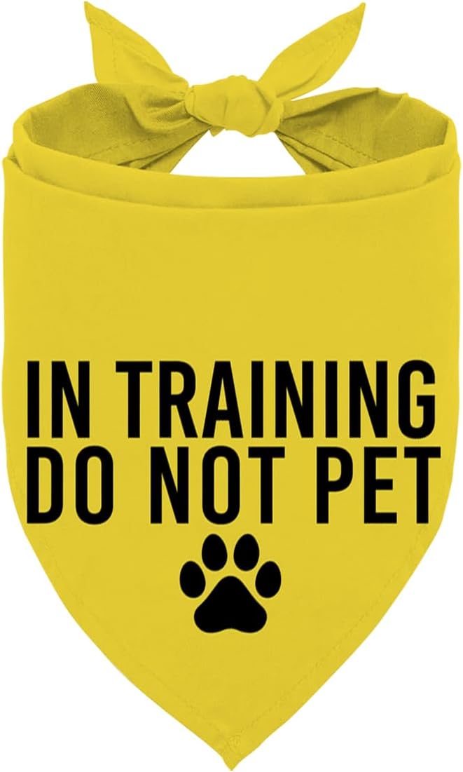 in Training Do Not Pet Dog Yellow Bandana, Training Dogs Scarf, Do Not Pet My by corner+wind