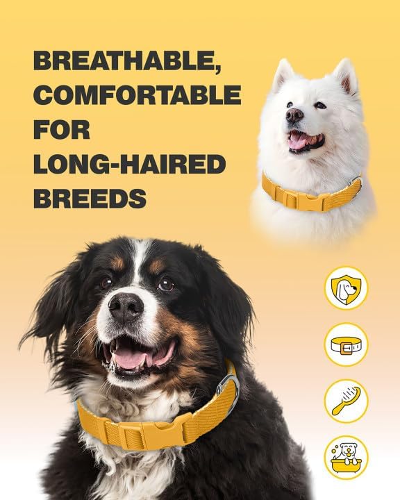 Dynmeow Soft and Breathable Cotton Dog Collar, Durable Adjustable Heavy-Duty - Image 5