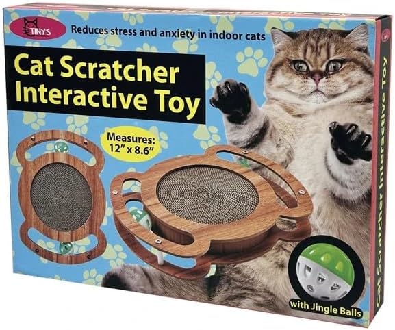 Cat Scratcher Interactive Toy, 12 x 8.6 inch Wooden Scratching Board - Image 3