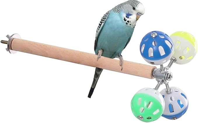 Bird Perch Toy with Rotating Balls, Parrot Stand, Spinning Perch Toy by hereex