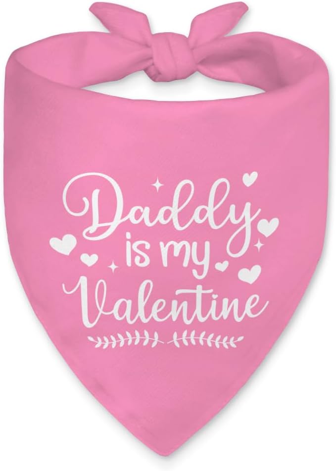 Daddy is My Valentine Dog Bandana, Funny Valentine's Day Dog Bandana, Cute by Unknown