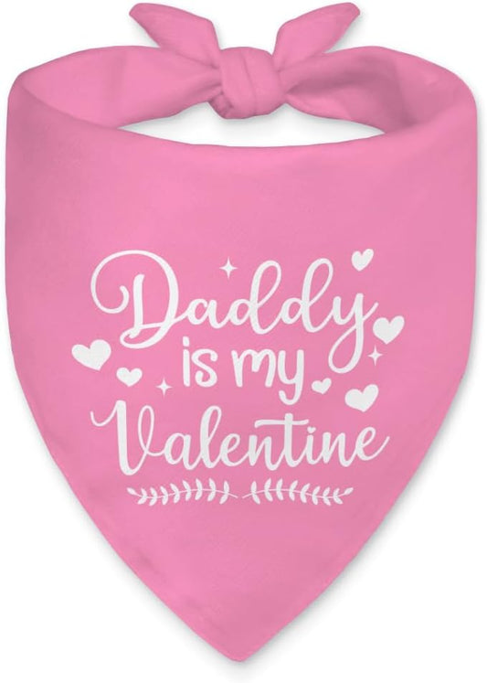Daddy is My Valentine Dog Bandana, Funny Valentine's Day Dog Bandana, Cute by Unknown