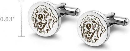 Anavia Pet Portrait & Handwriting Cufflinks Tie Clip Gift Box Set, Personalized - Image 5