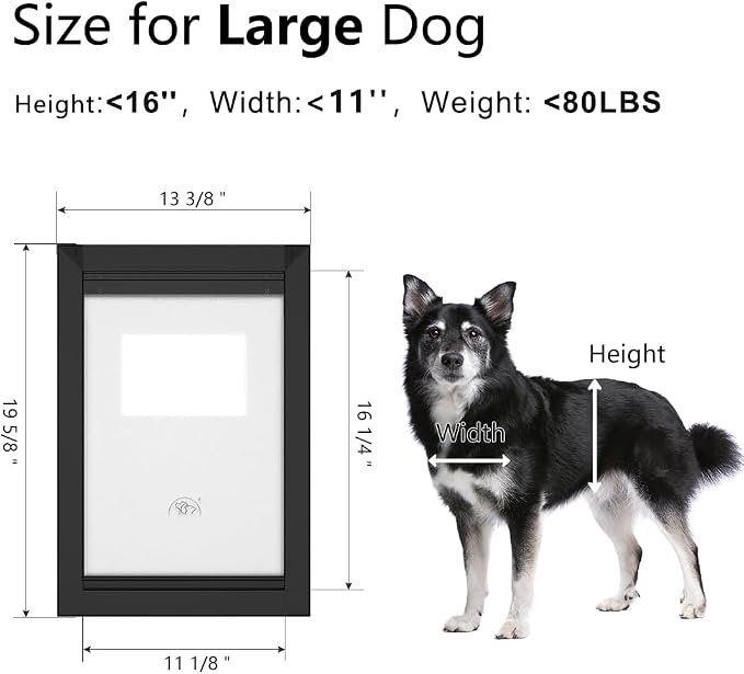 Aluminum Large Dog Door for Door, Doggie Door - Image 6
