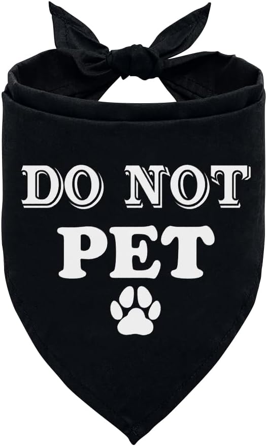 Do Not Pet Dog Bandana, Gift for Dogs Lover, Funny Cute Pet Triangle Scarf by ZPPRJF