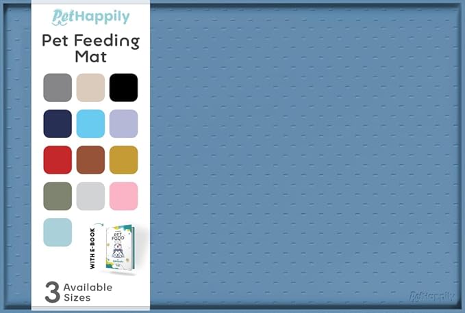 Dog Food Mat - 28x18 Raised Edges Dogs Mat by PETHAPPILY