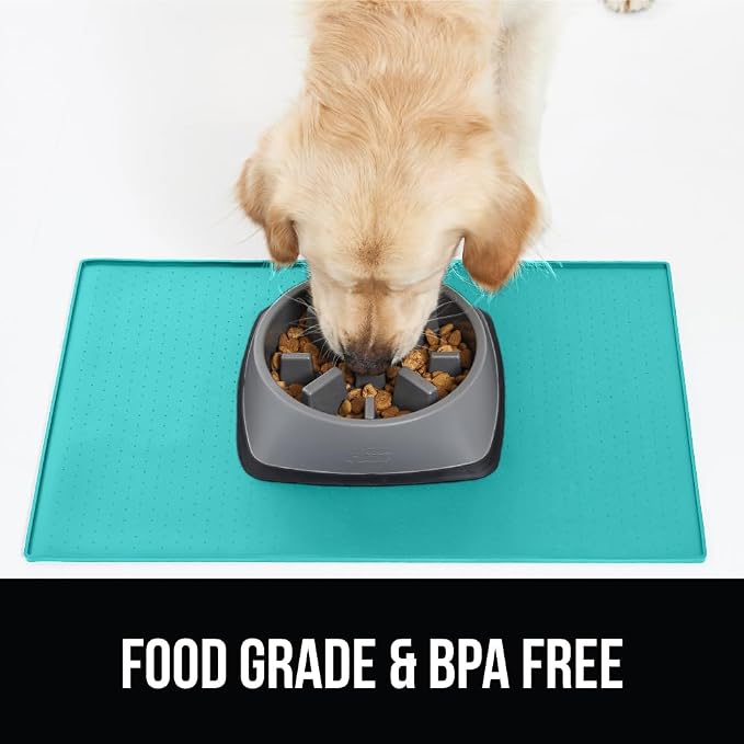 GORILLA GRIP 100% Waterproof Raised Edge BPA Free Silicone Pet Feeding Mat - Image 8