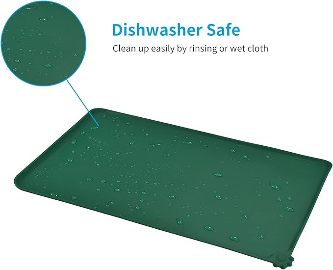 AUDWUD Silicone Waterproof Pet Feeding Mats, Anti Slip Bowl Pad, Dog Mat - Image 5