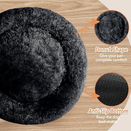 JOLLYVOGUE Calming Dog Bed Large Size Dog, Anti-Anxiety Donut Large Pet Bed - Image 3