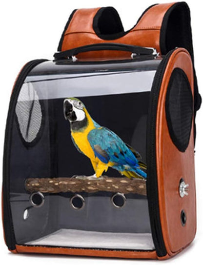 Bird Carrier Clear Parrot Outing Backpack APET Transparent Acrylic Bird Travel by Unknown