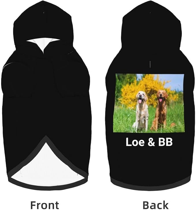 Custom Dog Hoodie Personalized Photo Text Logo Name Dog Clothes, Soft & Warm - Image 5