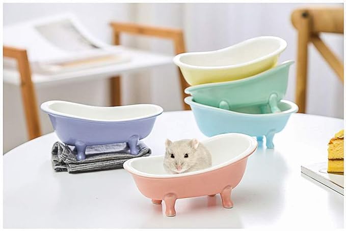 Summer Hamster Ceramic Bed Bathtub, Small Animal Ice Accessories Cage Hideout - Image 8