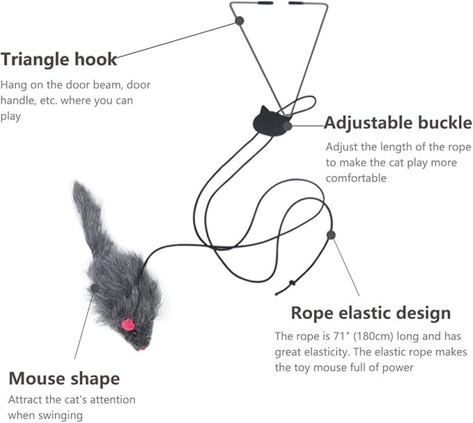 Kalimdor Interactive Cat Feather Toys, Retractable Teaser Toy ，Hanging - Image 6