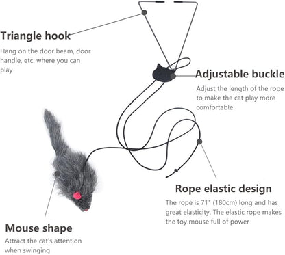 Kalimdor Interactive Cat Feather Toys, Retractable Teaser Toy ，Hanging - Image 6
