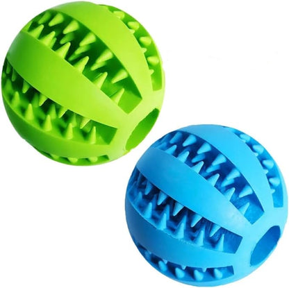 Dog Treat Toy Ball, Dog Tooth Cleaning Toy, Interactive Dog Toys 2.8" Pack of 2 by Feixun
