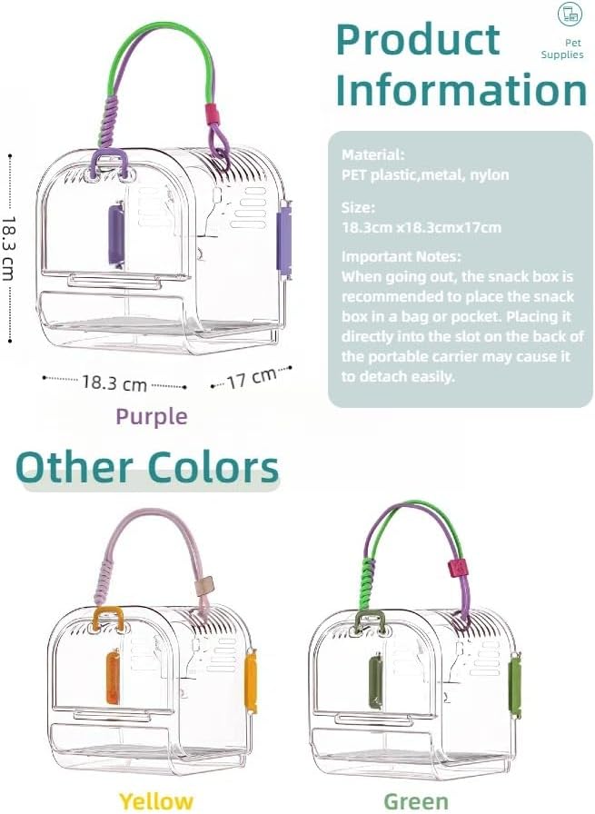 Portable Plastic Bird Cages Lightweight Waterproof Ventilated Travel Bird Cage - Image 2