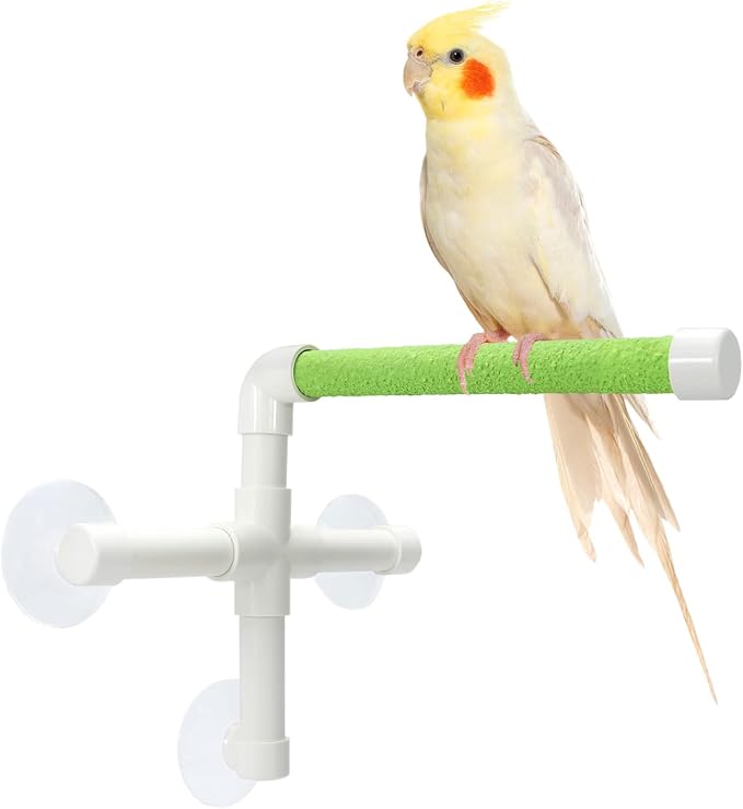 Bird Portable Suction Cup Shower Perch Window Wall Standing Platform by Wontee
