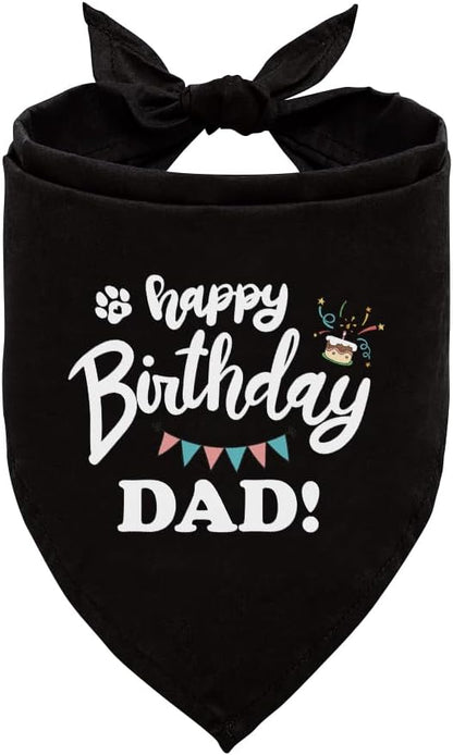 Happy Birthday Dad Dog Bandana, Dad's Gift Dog Bandana, Pet Scarf Accessories by Unknown