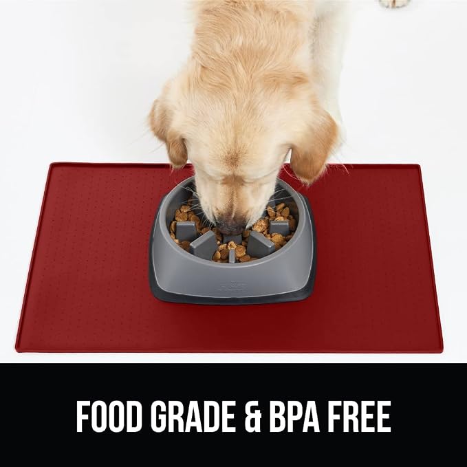 GORILLA GRIP 100% Waterproof Raised Edge BPA Free Silicone Pet Feeding Mat - Image 8
