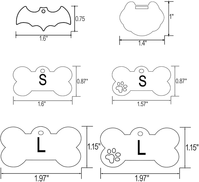 Stainless Steel Personalized Pet ID Tags, Art Design - Image 3