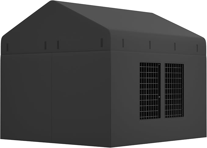 Outdoor Dog Kennel Cover 79" W x 79" D x 72.5" H by Petony