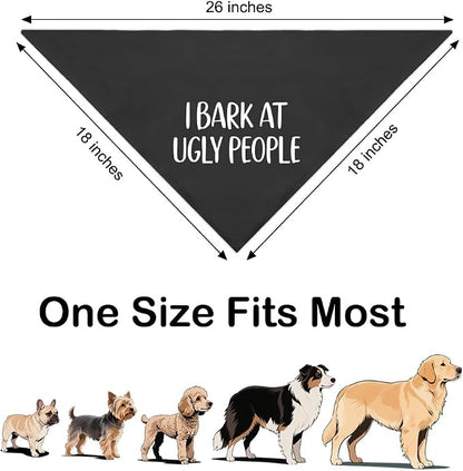 I Bark at Ugly People Black Dog Bandana, Funny Pet Scarf Accessories Decoration - Image 2