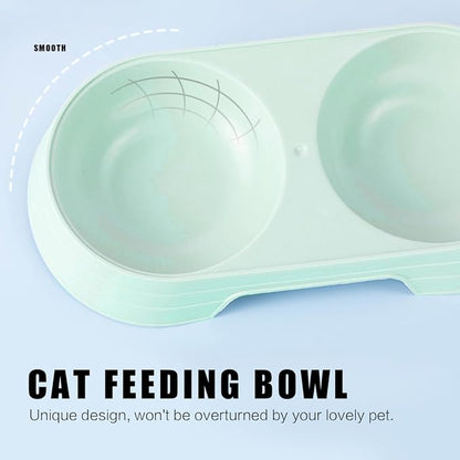 Balacoo 8 Pcs Cat Food Feeder, Plastic Double Bowl Cat Feeder, Candy Color Pet - Image 3