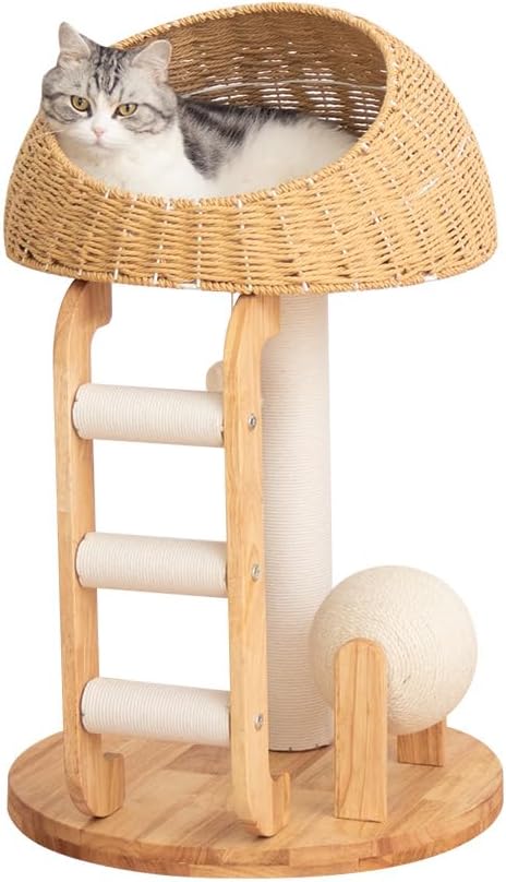 Wood Cat Tree for Large Cats, Modern Cat Tree Tower by PETTIFULCATTREE