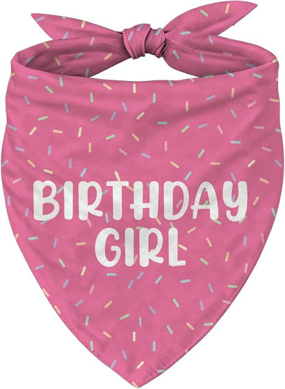 Happy Birthday Dog Bandana, Adjustable Triangle Dog Bandana by Unknown