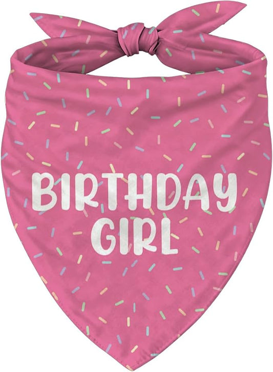 Happy Birthday Dog Bandana, Adjustable Triangle Dog Bandana by Unknown