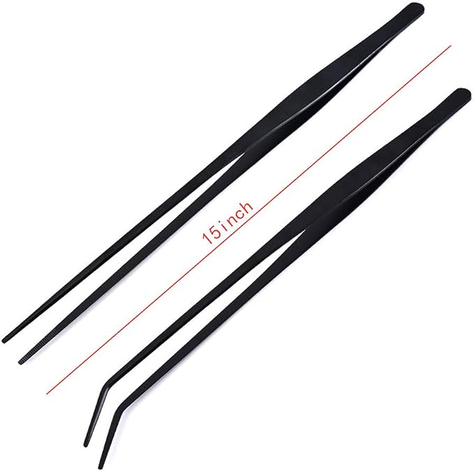 2 Pack Aquarium Forceps, 15 inch Long Handle Aquarium Tweezers Stainless Steel - Image 2