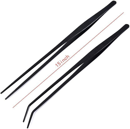 2 Pack Aquarium Forceps, 15 inch Long Handle Aquarium Tweezers Stainless Steel - Image 2
