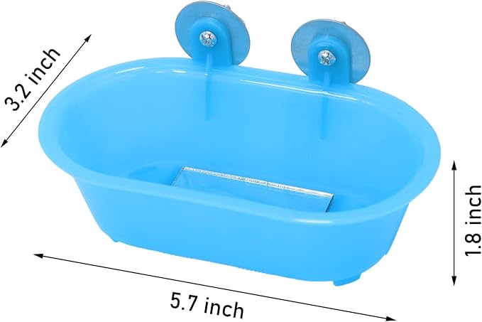 Wontee Bird Bath with Mirror Toy Fixable Parrot Bathroom Tub - Image 5