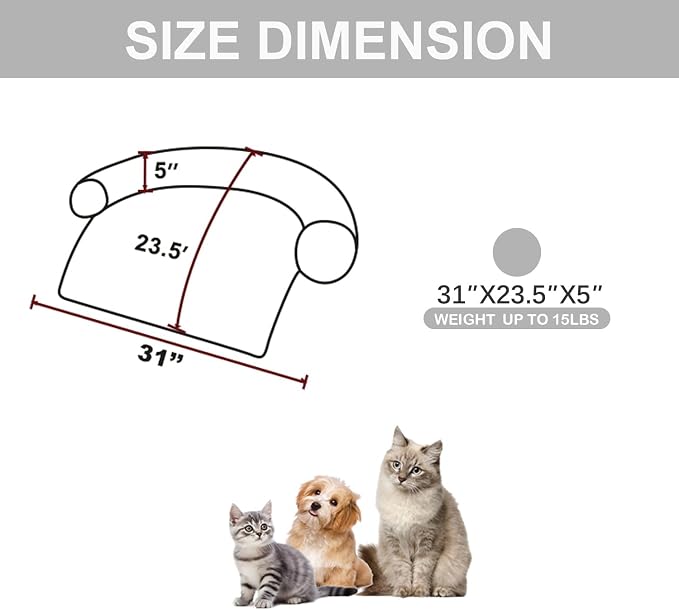 Calming Dogs/Cats Bed Mats, Dog Pad Washable Removable Couch Cover, Plush Long - Image 2